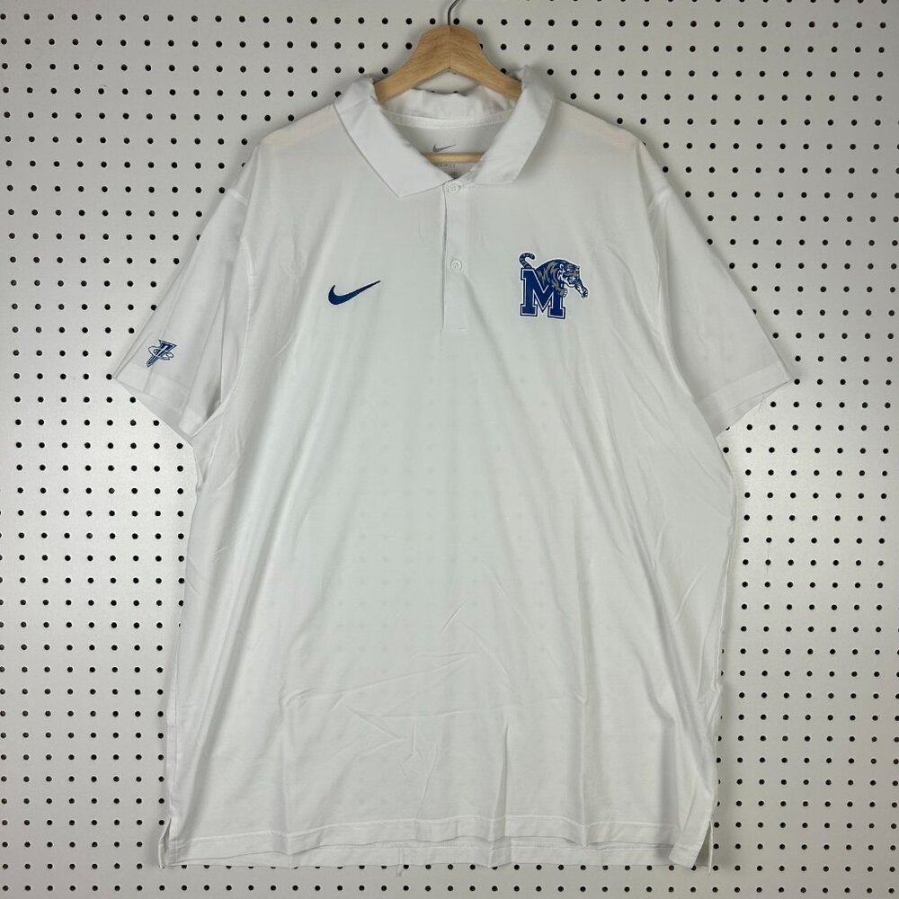 Nike 1 Cent Memphis Tigers Polo XXL White Basketball Sideline PE Penny Hardaway